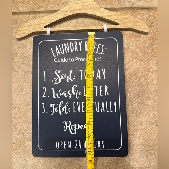 Laundry Rules Sort Wash Fold Sign - Picture 2 of 3